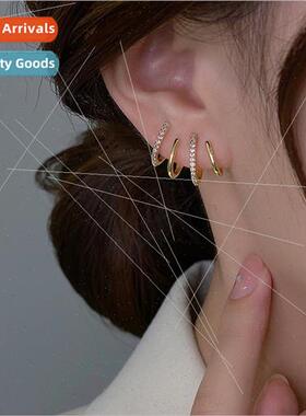 New earrings women spelling 925 silver pin earrings ear jewe