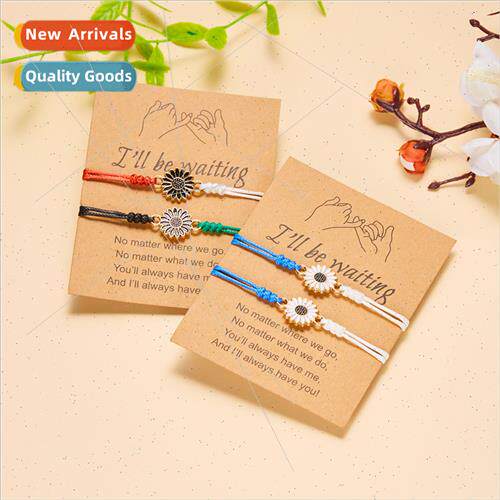 Europe Israel flag color daisy jewelry simple handmade woven