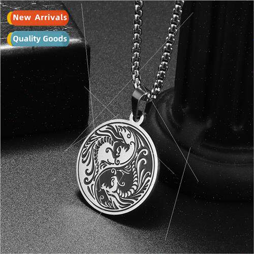 Vintage Ethnic Dragon Necklace Jewelry Stainless Steel Penda