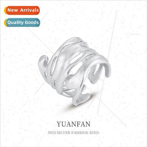 925 silver Chillout Irregular Ring Hip Hop Punk che Open Fin