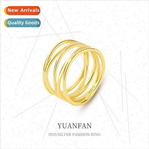 925 silver Multi-Layered Twisted ne Ring Women che Cool Ring