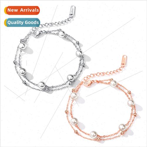 Korea gentle double layer pearl bracelet women Dating bracel