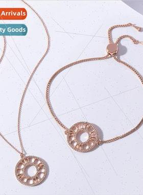 Copper plating wh zirconium necklace female Koreahundred wh