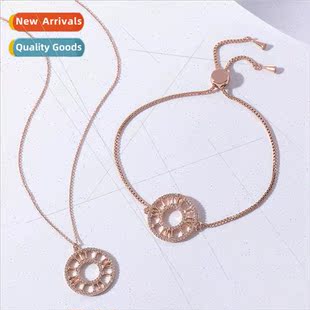 Copper plating wh zirconium necklace female Koreahundred wh