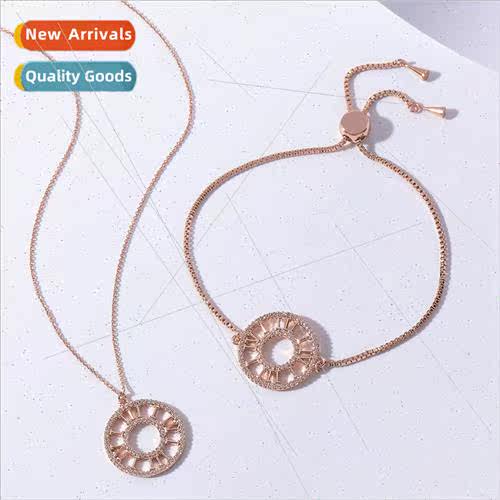 Copper plating wh zirconium necklace female Koreahundred wh