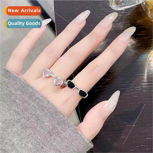 Sweet Holiday Cute Zirconia Eyeglasses Ring Female che Coupl