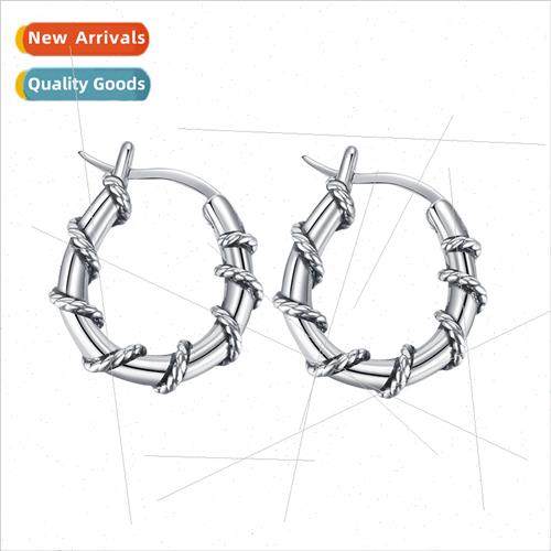 che minimalist stainless steel circle earrings popular taniu
