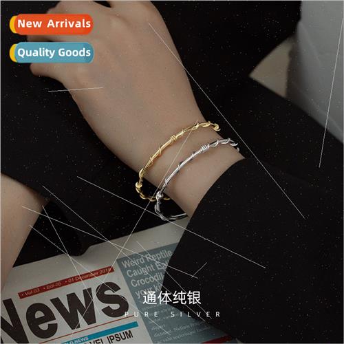 S925 silver handmade opening vine winding bracelet female si