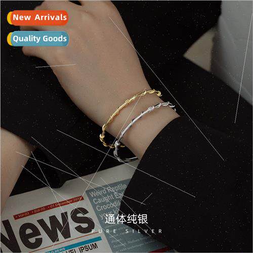 S925 silver handmade opening vine winding bracelet female si