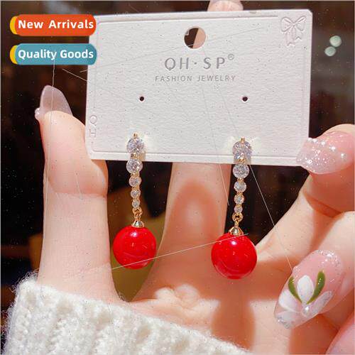 Korea exquise fashion super flash diamond pearl earrings fem