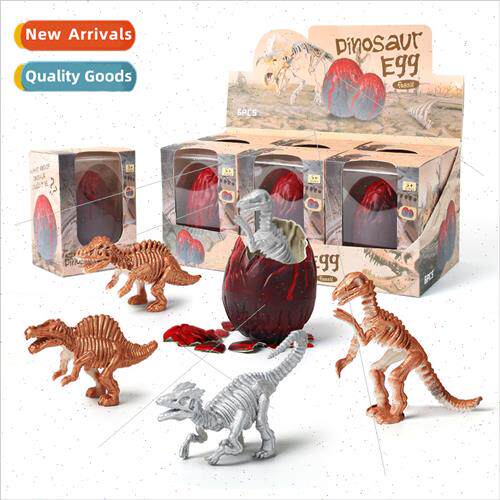 Soak hatching toy eggs Soak into a large skeleton dinosaur c