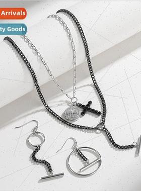 ins double row stacking long Y necklace women Europe fall wi