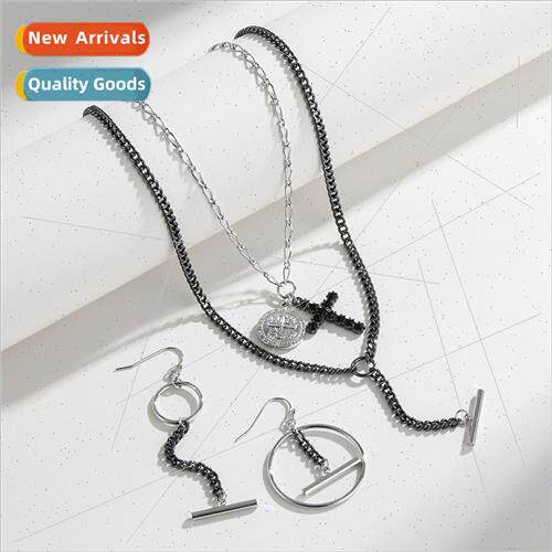 ins double row stacking long Y necklace women Europe fall wi