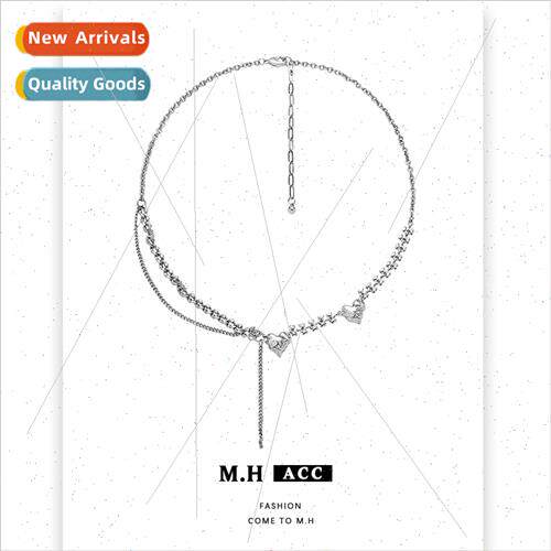 New heart necklace splicing stacking hip-hop sweet cool girl