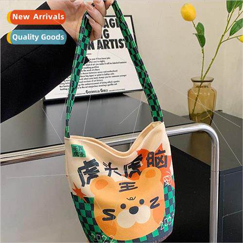Autumn Printing Canvas Women Handbag 2023 New Cute Cartoon B