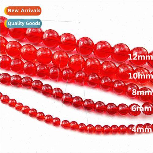 Red crystal glass round beads diy crystal stringing bracelet