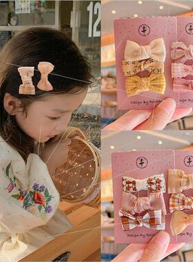 3 pack Korea ins children hair clips 2022 new bow bangs hair