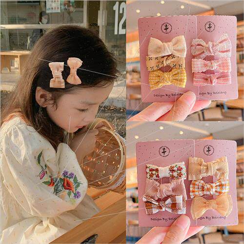 3 pack Korea ins children hair clips 2022 new bow bangs hair