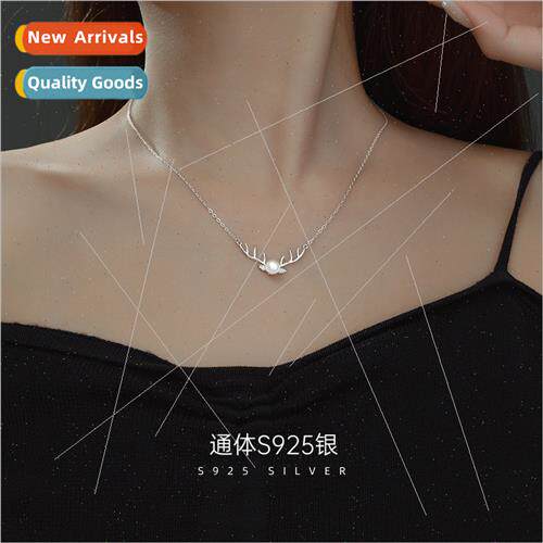 S925 silver simple a deer has you necklace female niche Mori