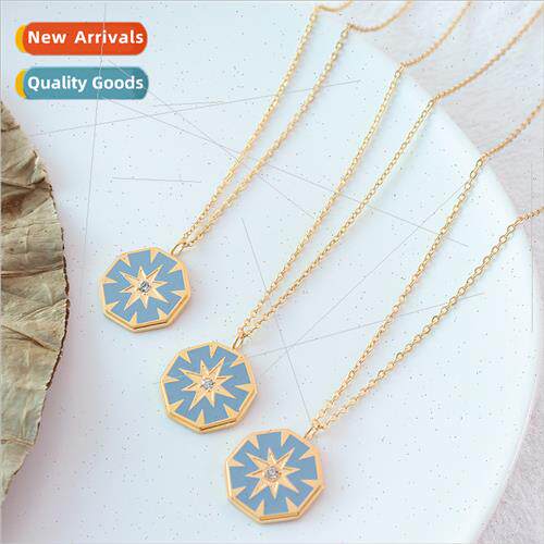 French vintage colorless octopus wh diamonds compass pendant