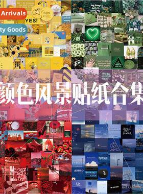 Pure color landscape sentiment ins lerary stickers students