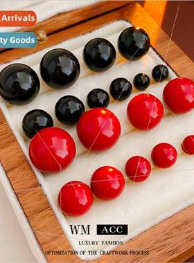 silver needle round acrylic earrings fashion wild earrings s