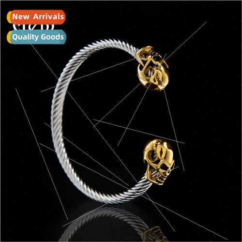 Hip hop cool skull bracelet Hiphop couple stainless steel br