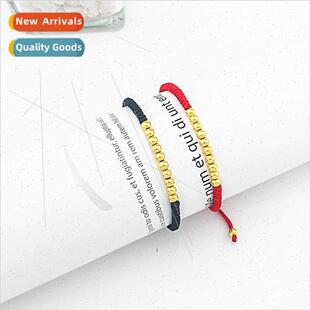 Gold Beads Bracelet Rope Red HRope Forwarding Beads Red Rope