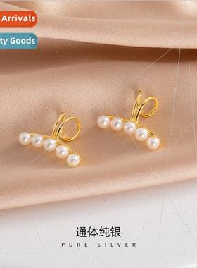 S925 silver small shed Song a ear bone clip female summer wh