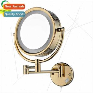 Cosmetic Bathroom Mirror Golden Folding Retractable