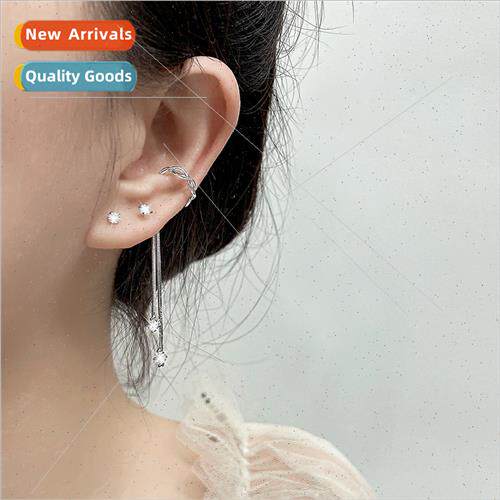 Skeleton intertwined twist lines ear clip female students ta