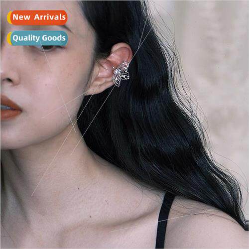 ins butterfly effect earrings silver pearl ear bone clip fem