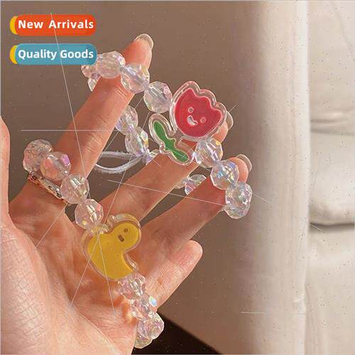 Cute cool tulip beaded bracelet girls ins niche 2023 new str