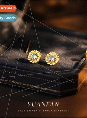 925 silver Braided Twist Earrings Women ins Europe Vintage Z