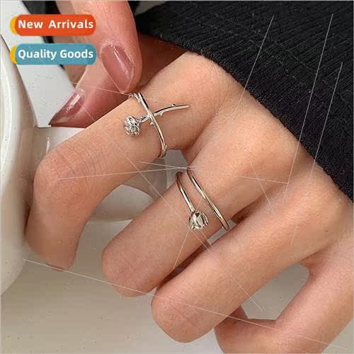 Rose Thorn Ring Women Vintage Sweet Small Flower Index Finge