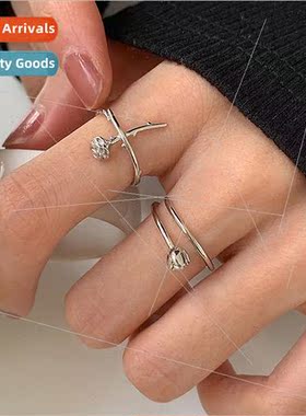 Rose Thorn Ring Women Vintage Sweet Small Flower Index Finge