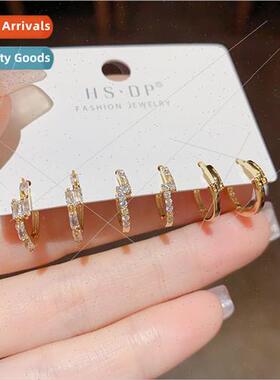 mple compact fashion zirconia earring clasp combination nich