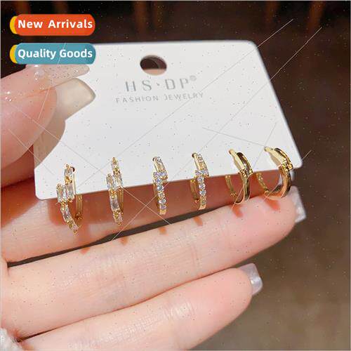 mple compact fashion zirconia earring clasp combination nich