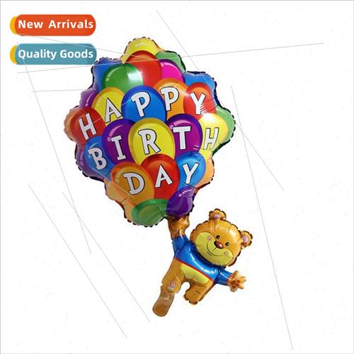 Hot air balloon bear parachute aluminum film balloon birthda