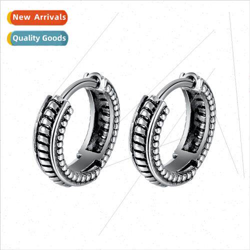 Hip Hop Stainless Steel Earrings Korea Fashion Simple C Shap