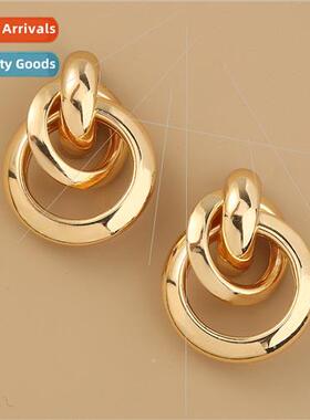 Europe Fashion Jewelry Metal Matte Earrings Europe Stud Earr