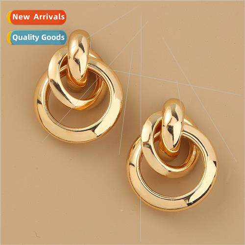 Europe Fashion Jewelry Metal Matte Earrings Europe Stud Earr