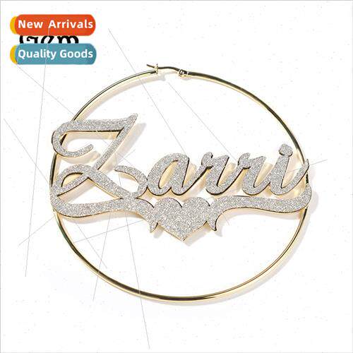 Glter letter earrings ins Europe circle earrings hip hop ear