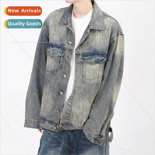 Men Women Barfi Jacket Men Women Washed Drop Shoulder  Mud D