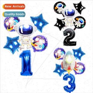 Astronaut Rocket Number Balloon Package Space Theme Birthday