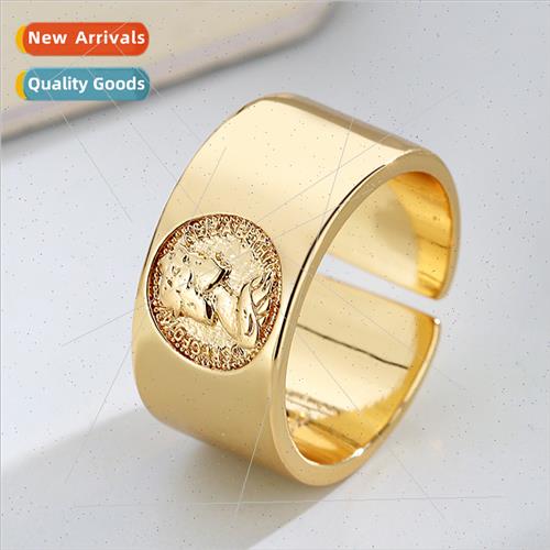 Europe retro opening fashion simple seal ring female ins tid