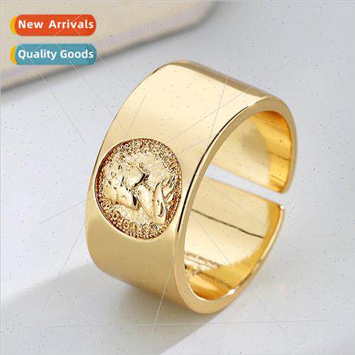 Europe retro opening fashion simple seal ring female ins tid