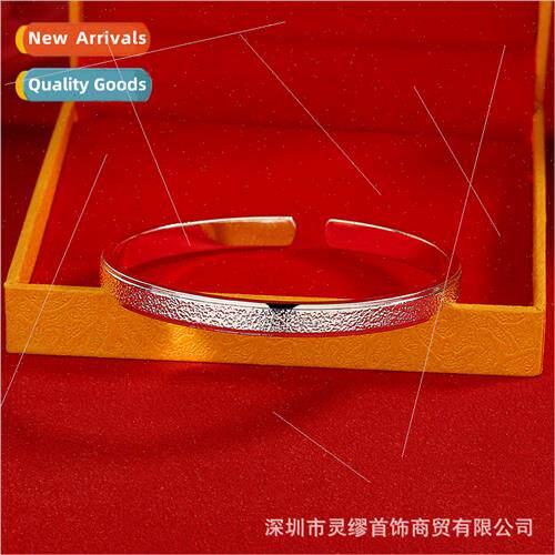Ancient S999 silver-plated glossy frosted bracelet ladies op