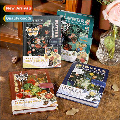 Pomelo flower fantasy pu magnetic button book tle page handb