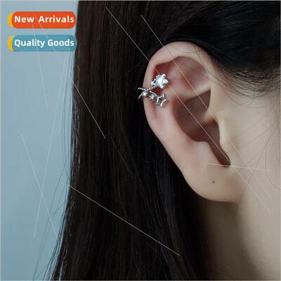 Glter diamond crossover star ear clips whout ear holes star